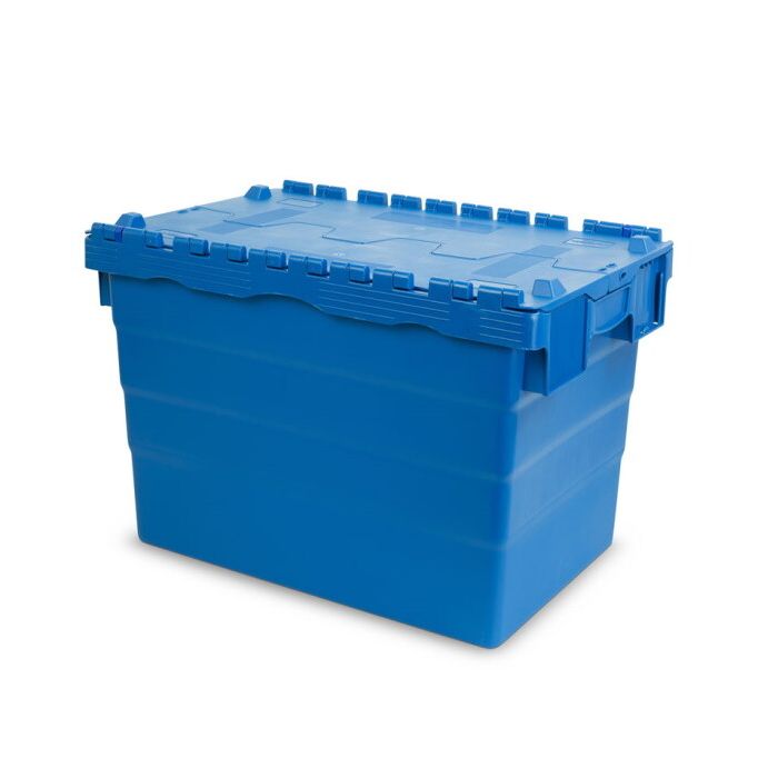 Mehrwegbehälter mit Deckeln 60x40x42cm, Inhalt 72 Liter, Blau, NORAH Plastics Mehrwegbehälter mit Deckeln 60x40x42cm, Inhalt 72 Liter, Blau, NORAH Plastics