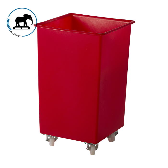 Kunststoff Rollwagen , Rot, 48x48x77cm, Inhalt 120 Liter, NORAH Plastics Kunststoff Rollwagen , Rot, 48x48x77cm, Inhalt 120 Liter, NORAH Plastics