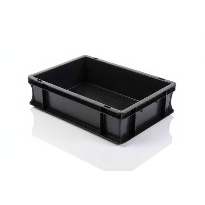 Eurobehälter, Schwarz Euronorm, 40x30x12cm, NORAH Plastics Eurobehälter, Schwarz Euronorm, 40x30x12cm, NORAH Plastics