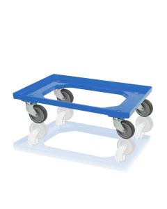Transportroller mit 4 Lenkrollen und Gummirädern, Blau, NORAH Plastics
