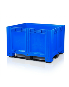 Paletten-Behälter 120x100x78cm, 3 Kufen, Blau Inhalt 610 Liter, NORAH Plastics