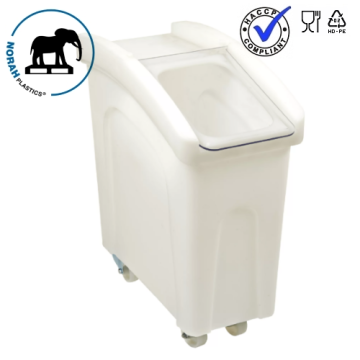Zutatenwagen mit Klapp-Deckel, 60x28x73cm, Inhalt 65 Liter, HDPE, NORAH Plastics.