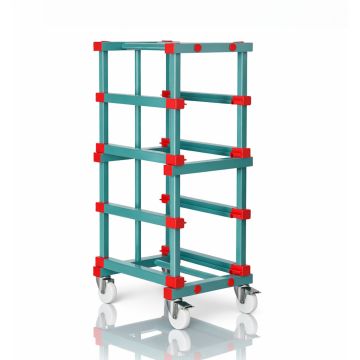 Kunststoff Behälterwagen exkl. Stapelbehälter, 4 Aufnahmen, NORAH Plastics