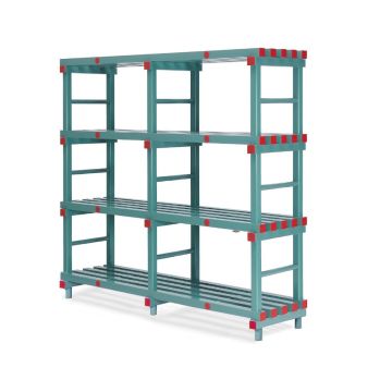 Kunststoff Lagerregal, 200x40x182cm, NORAH Plastics