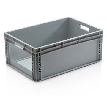 Sichtlagerkästen im Euroformat 60x40x27cm, Inhalt 56 Liter mit großer Greiföffnung, NORAH Plastics