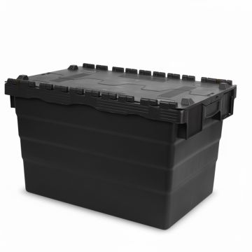 Mehrwegbehälter mit Deckeln 60x40x365cm, Inhalt 68 Liter, Schwarz, NORAH Plastics