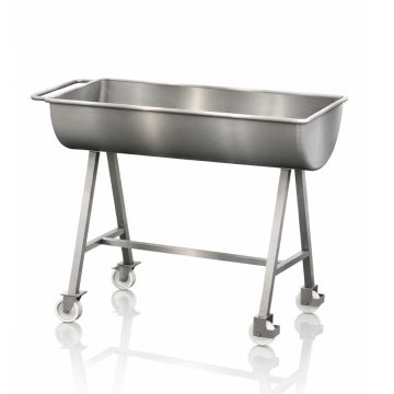 Edelstahl-Mischwanne-200 Liter mit Schiebegriff, fahrbar, NORAH Inox