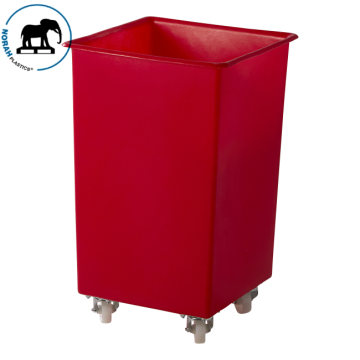 Kunststoff Rollwagen , Rot, 48x48x77cm, Inhalt 120 Liter, NORAH Plastics