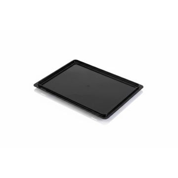 Schwarzer Euronorm Deckel, Stapelbox 60x40cm, RE-PP, NORAH Plastics