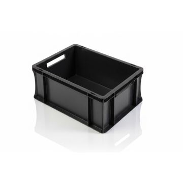Schwarze Stapelbehälter 40x30x22cm, Inhalt 20 Liter, schwarz, NORAH Plastics