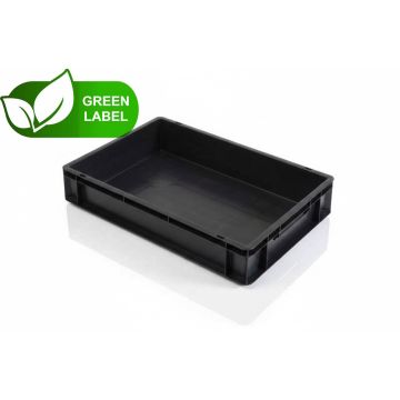 Euro-Stapelbehälter, 60x40x12cm, Inhalt 20 Liter, Schwarz, NORAH Plastics