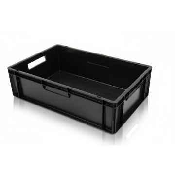 Schwarzer stapelboxen, 60x40x17cm, Inhalt 33 Liter, Euronorm, NORAH Plastics