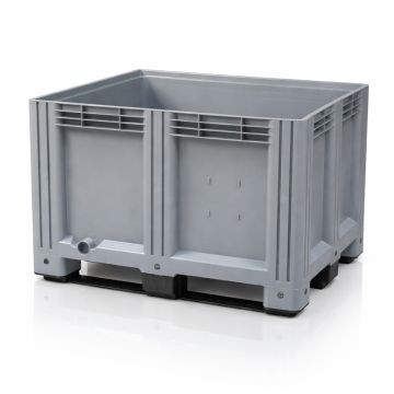 Palettenbehälter 120x100x78cm, Grau, 3 Kufen Inhalt 610 Liter, NORAH Plastics