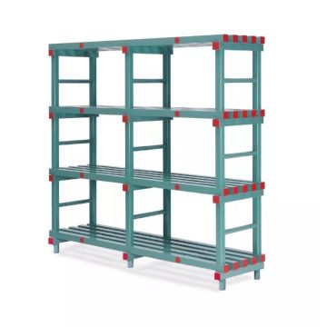 Kunststoffregal mit 4 Lagerebenen, Stecksystem, 150 x 60 x 182 cm, NORAH Plastics
