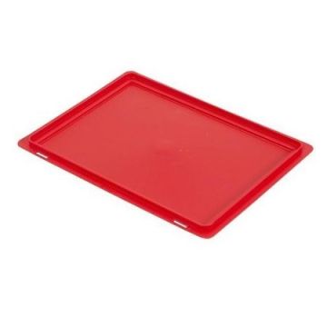 Auflagedeckel für Eurobehälter 40x30cm, rot, NORAH Plastics