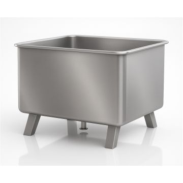 Edelstahl-Stapelcontainer auf Füßen, Inhalt 450 Liter, NORAH INOX