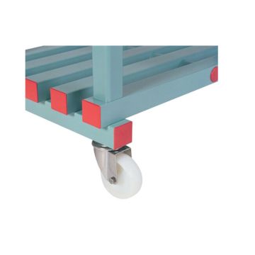 Edelstahl-Radsatz, Mobile Version des Regals, NORAH Plastics