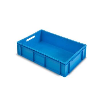 Blaue Stapelbehälter, 60x40x17cm, PP, Geschlossen, NORAH Plastics