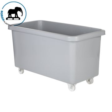 Großbehälter mit rollen, Grau, 450 Liter, NORAH Plastics