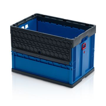 Faltbox mit Deckel – 600 x 400 x H 420 mm – Blau | NORAH Plastics
