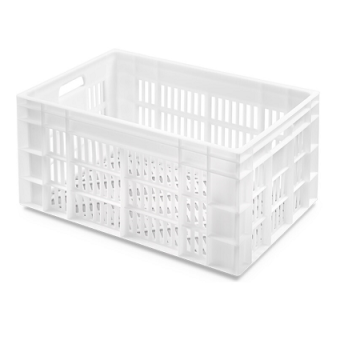 Eurobehaelter, Durchbrochen 60x40x30cm HDPE, Weiss, NORAH-Plastics