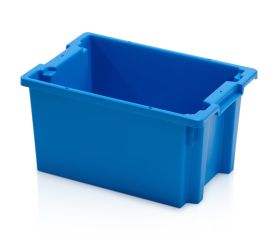 Drehstapelbehälter - Geschlossen, 60x40x30cm - Blau, 50 Liter, NORAH Plastics