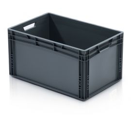 ECO Euro-Stapelbehälter 60x40x32,5cm, Inhalt 66 Liter, Grau, NORAH Plastics