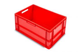 Stapelbarer Behälter 60x40x32cm, Inhalt 66 Liter, rot, PP, NORAH Plastics