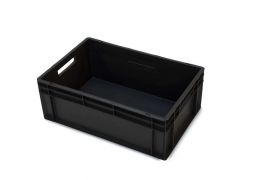 Stapelbox, schwarz, 60x40x22cm, Inhalt 45 Liter, NORAH Plastics
