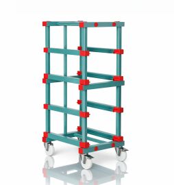 Kunststoff Behälterwagen exkl. Stapelbehälter, 4 Aufnahmen, NORAH Plastics