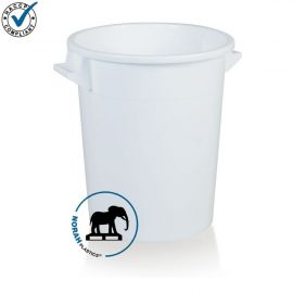 Rundbehälter, Tonne, 75 Liter, HDPE, Weiß, NORAH Plastics