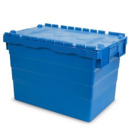 Mehrwegbehälter mit Deckeln 60x40x42cm, Inhalt 72 Liter, Blau, NORAH Plastics