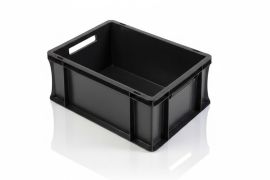 Schwarze Stapelbehälter 40x30x22cm, Inhalt 20 Liter, schwarz, NORAH Plastics