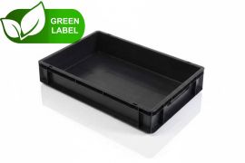 Euro-Stapelbehälter, 60x40x12cm, Inhalt 20 Liter, Schwarz, NORAH Plastics