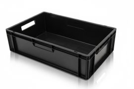 Schwarzer stapelboxen, 60x40x17cm, Inhalt 33 Liter, Euronorm, NORAH Plastics