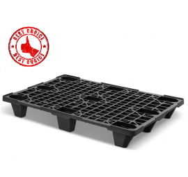 Leichtpaletten im Euromaß, Schwarz, Euronorm 120x80x15cm, NORAH Plastics