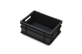Eurobehälter, Schwarz, 40x30x17cm, Inhalt 15 Liter, NORAH Plastics