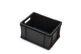 Schwarze Stapelbehälter 40x30x22cm, Inhalt 20 Liter, schwarz, NORAH Plastics