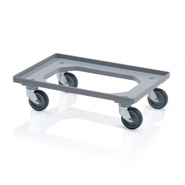 Grauer Transportroller aus Kunststoff