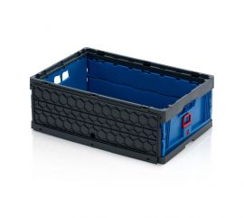 Faltbox mit Scharnierdeckel 60x40x22cm, Inhalt 42 Liter, Blau, NORAH Plastics