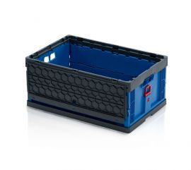 Klappboxen mit Deckel 60x40x27cm, Inhalt 48 Liter, Blau, NORAH Plastics