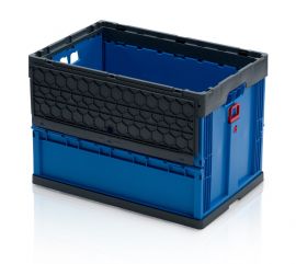 Faltbox mit Deckel – 600 x 400 x H 420 mm – Blau | NORAH Plastics