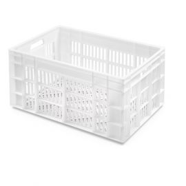 Eurobehaelter, Durchbrochen 60x40x30cm HDPE, Weiss, NORAH-Plastics