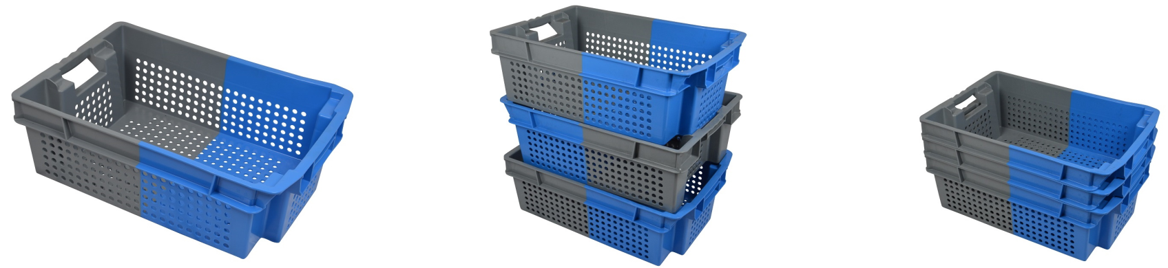 Drehstapelbehälter 2 Farbig Blau/Grau