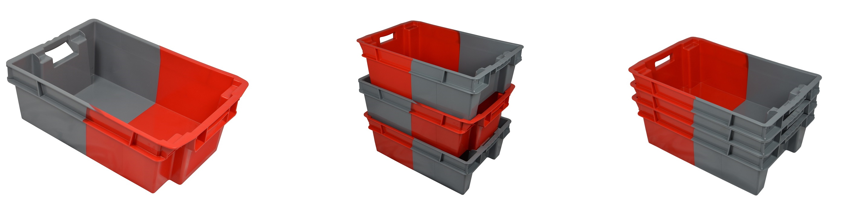 Drehstapelbehälter 2 Farbig Rot/Grau